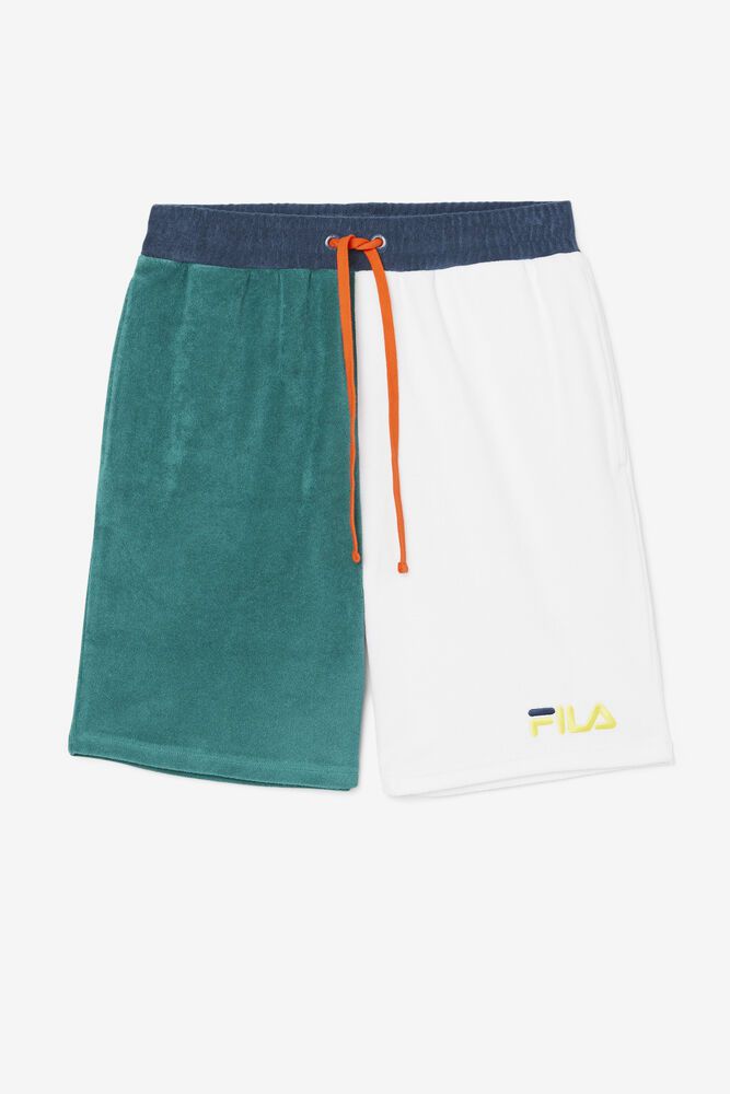 Fila Shorts Mens Turquoise/White Kalili - Ireland 56471-GCDR